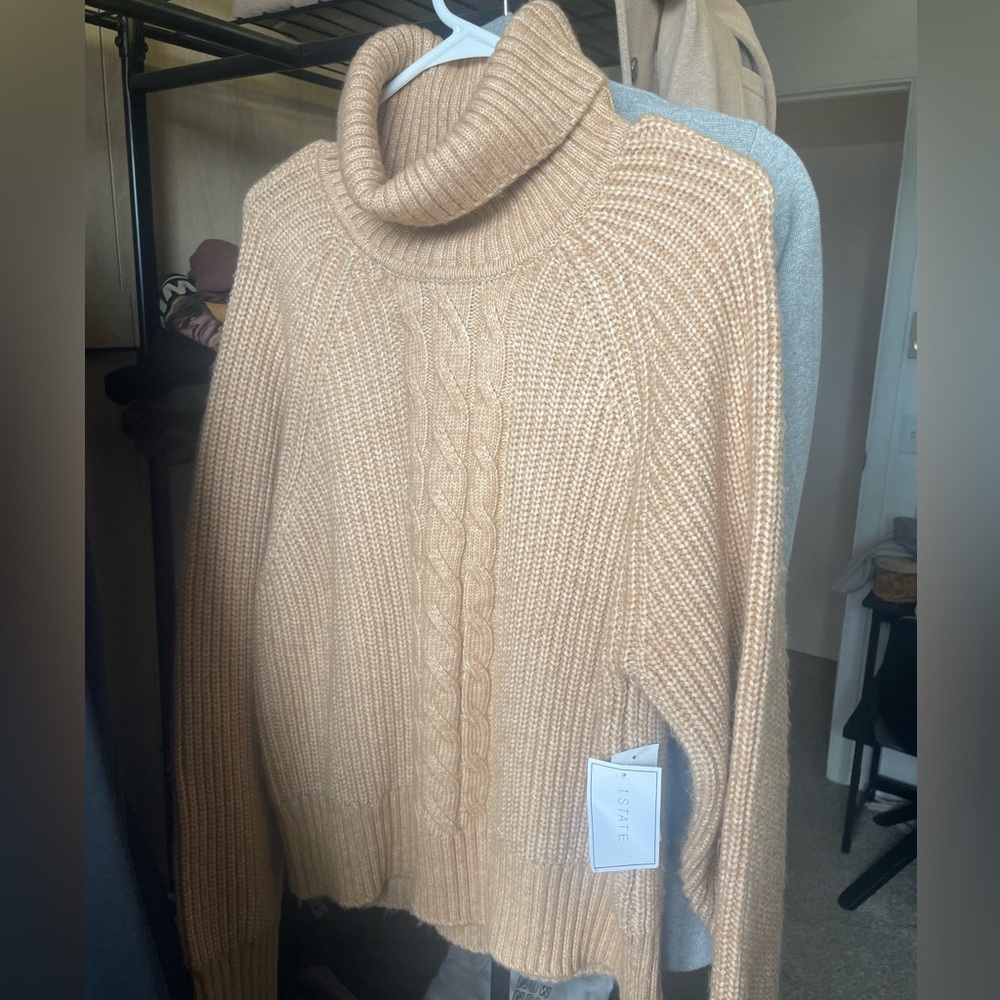 1. Slate Size Large camel sweater